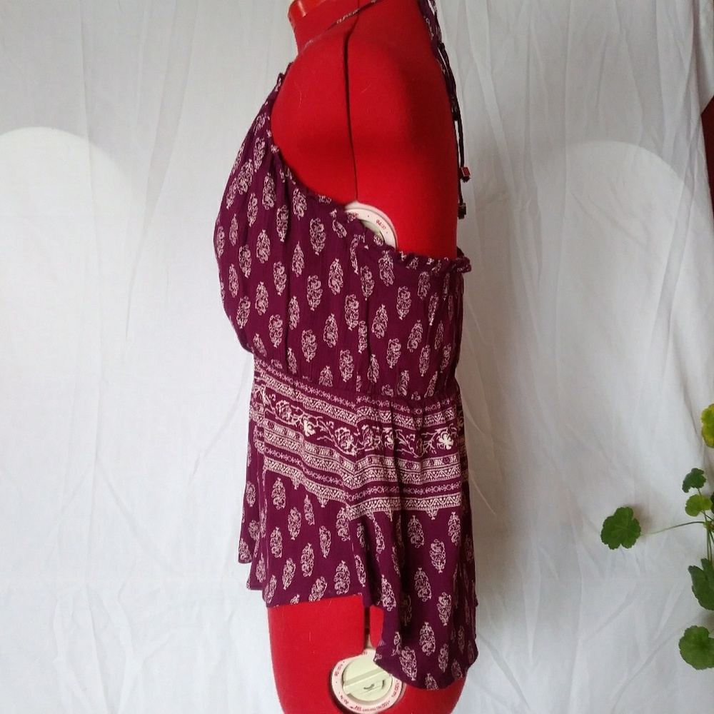 Hippie halter top, Boho Tank, Gauzy Top - Picture 5 of 6